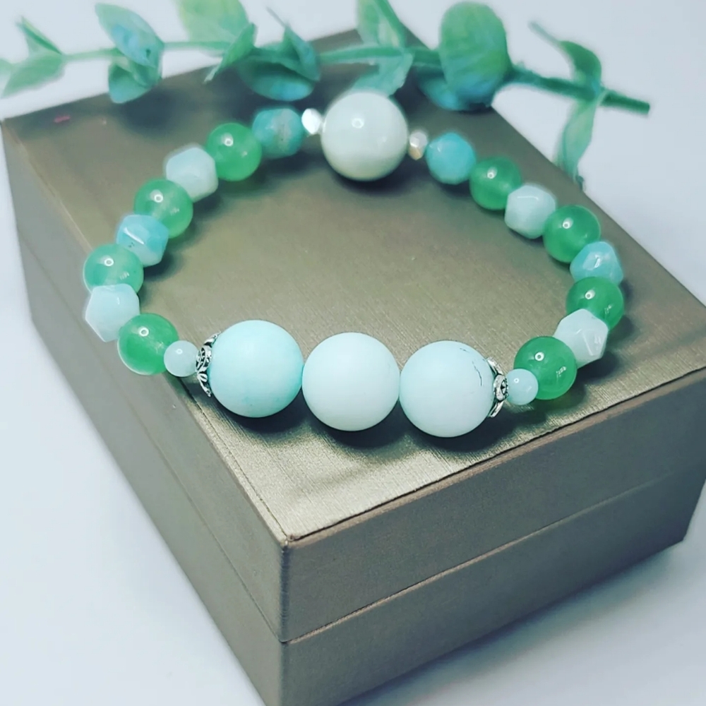 Amazonite and Jade bracelet